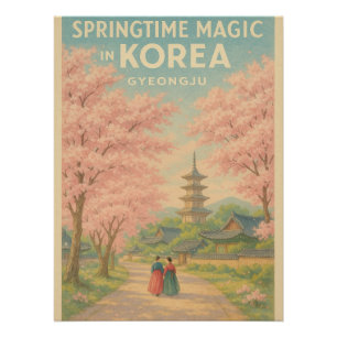 Poster Les fleurs de Gyeongju" - Printemps en Corée
