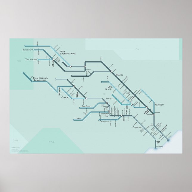 Poster Les fleuves Brazos et Colorado (Devant)