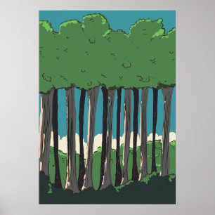 Poster Les forêts japonaises