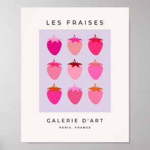 Poster Les Fraise 03 Fruit De Fraises Rose Et Violette