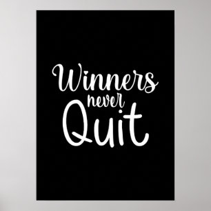 Poster Les Gagnants Ne Cessent Jamais, Gym, Humide Motiva