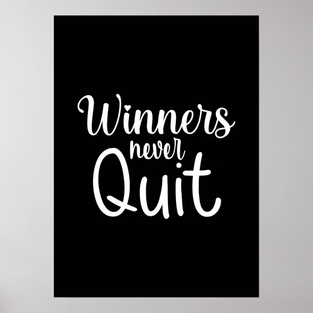 Poster Les Gagnants Ne Cessent Jamais, Gym, Humide Motiva (Devant)