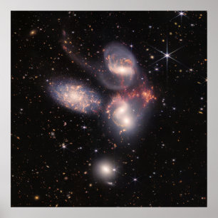 Poster Les galaxies quintette de Stephan   JWST
