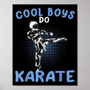 Poster Les garçons cool font du karaté Karateka Arts mart