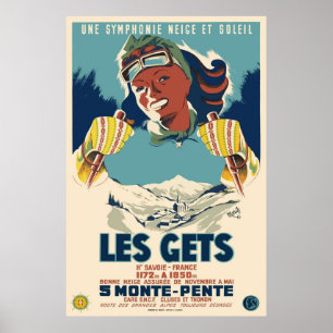 Poster Les Gets une symphonie neige et soleil Ski