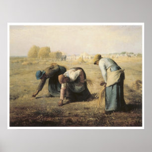 Poster Les glaneurs, millet 1857 de Jean-Francois