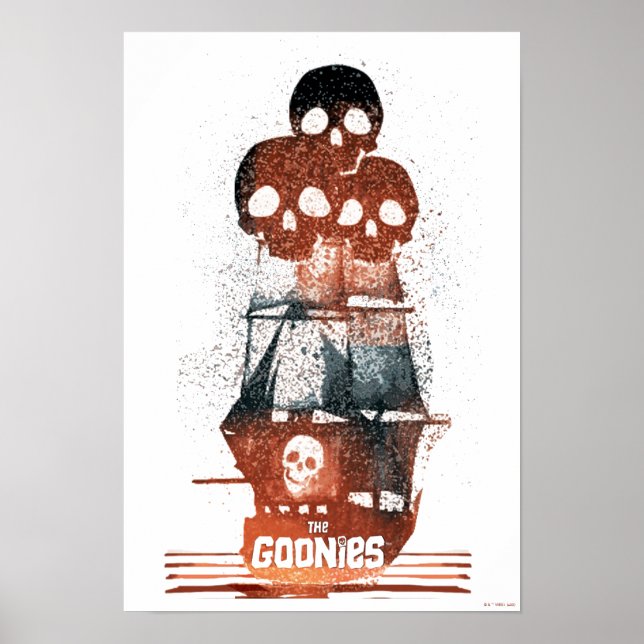 Poster Les Goonies Pirate Ship Silhouette Graphique (Devant)