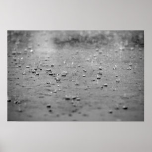 Poster Les gouttes de pluie dans une tempête