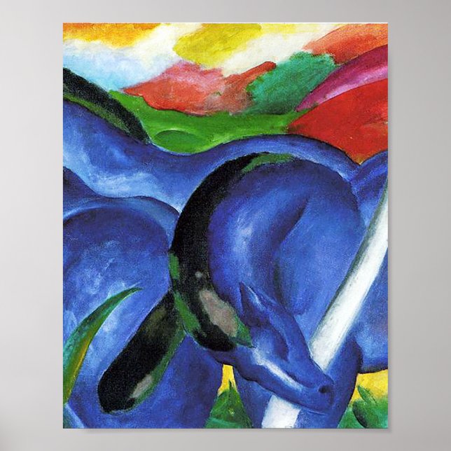 Poster Les grands chevaux bleus de Franz Marc (Devant)