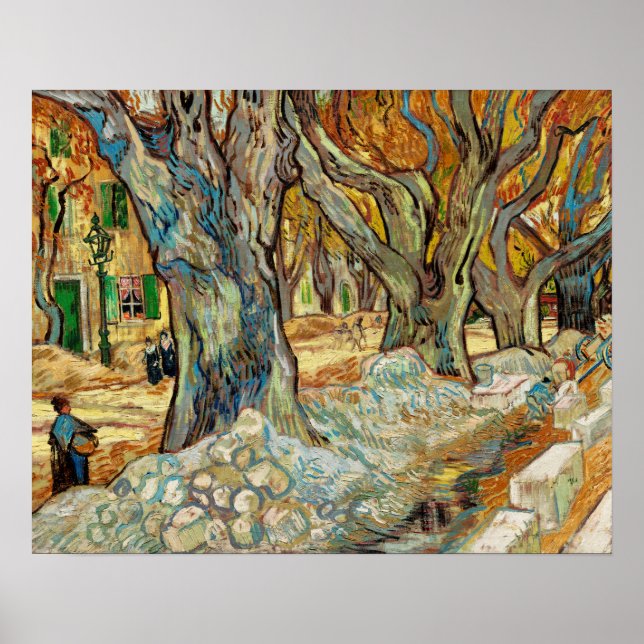 Poster Les grands platanes (Menders à Saint-Rémy) (Devant)