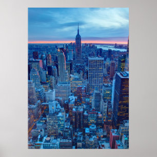 Poster Les gratte-ciel de Manhattan sont allumés