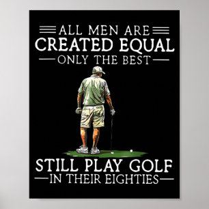 Poster Les hommes jouent au golf Eighties Drôle de golfeu