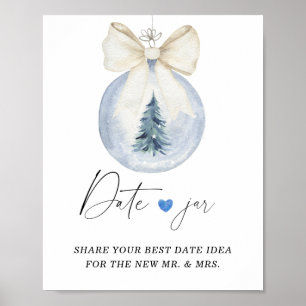 Poster Les idées de la nuit de la date d'hiver. Jeu de la