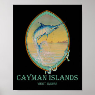Poster Les îles Caïmans Les amateurs de pêche