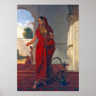 Poster Les Indiennes Fument Du Hookah