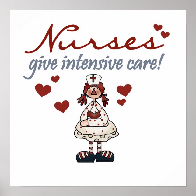 Poster Les infirmières donnent des t-shirts et des cadeau (Devant)