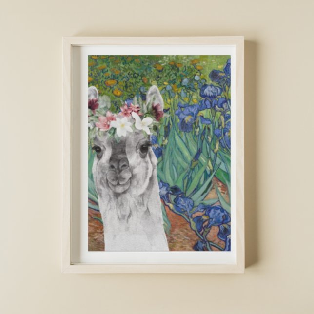 Poster Les iris et la lama fantaisie de Van Gogh (Créateur téléchargé)