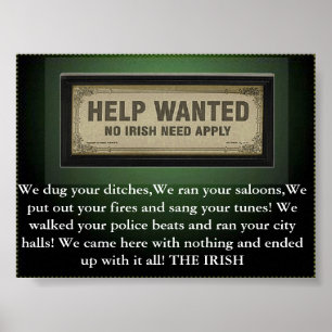 Poster les Irlandais n'ont pas besoin de s'appliquer