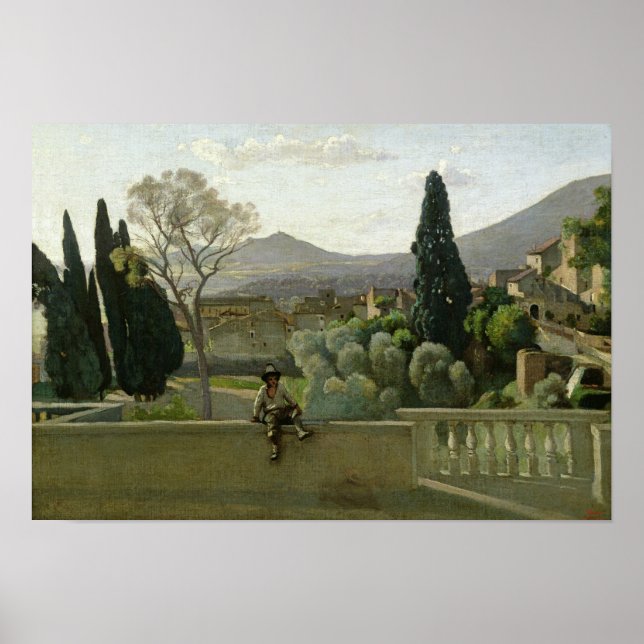 Poster Les jardins de la Villa d'Este, Tivoli, 1843 (Devant)