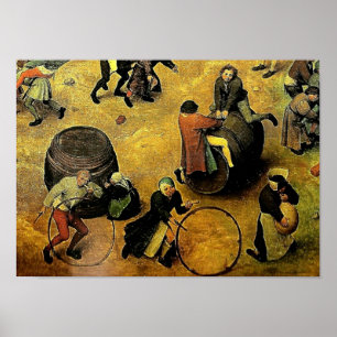 Poster Les "jeux des enfants" de Pieter Bruegel (détail)