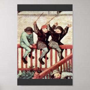 Poster Les Jeux Pour Enfants Détail Par Bruegel D. Ä. Pie