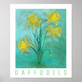 Poster Les jonquilles au printemps. Peinture acrylique et