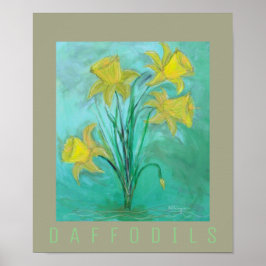 Poster Les jonquilles au printemps. Peinture acrylique et