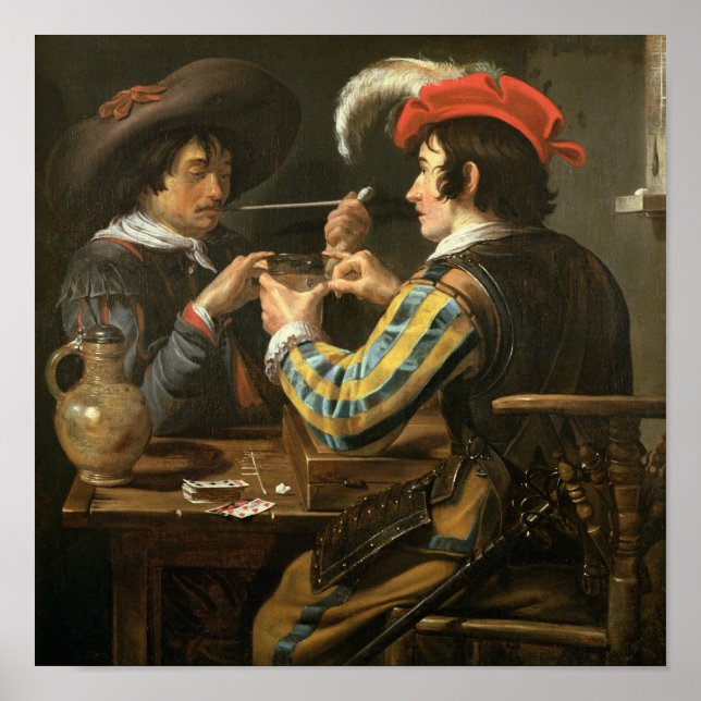 Poster Les joueurs de cartes (Devant)