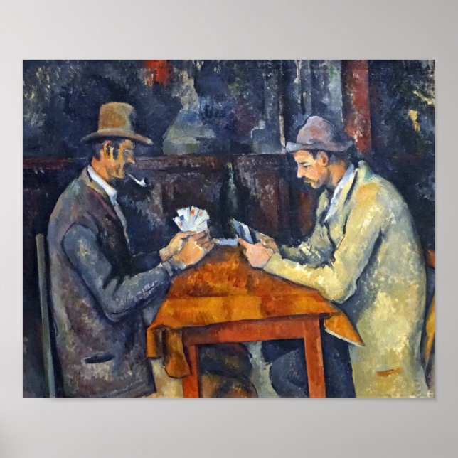 Poster Les Joueurs de cartes, Cézanne (Devant)