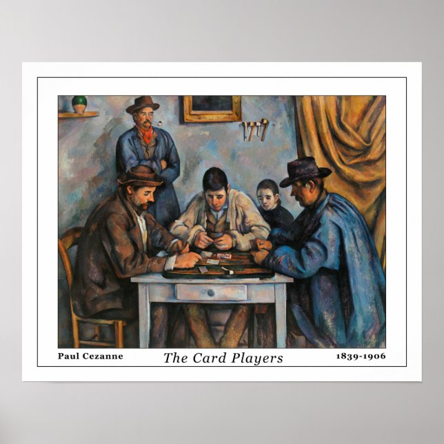 Poster Les joueurs de cartes de Cezanne (Devant)