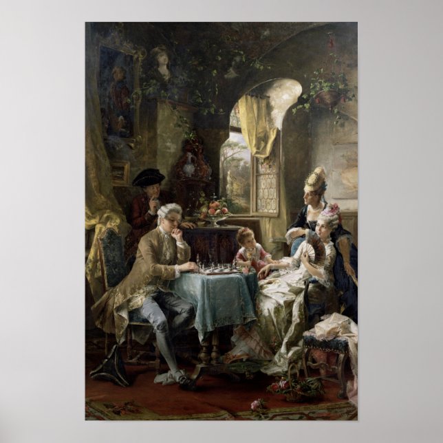 Poster Les joueurs d'échecs, 1887 2 (Devant)