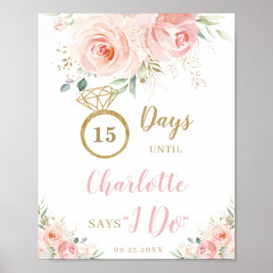 Poster Les Jours De Compte Mariages Floraux Roses Vierges