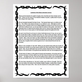 Poster Les lamentations de l'herbe (humour dramatique)