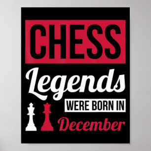Poster Les Légendes D'Échecs Sont Nés En Décembre Anniver