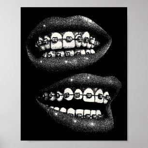 Poster Les lèvres des femmes Imprimer Graphique Y2k 2000 