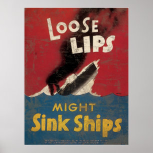 Poster Les lèvres lâches pourraient couler des bateaux