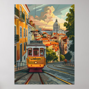 Poster Les lignes de tramway de Lisbonne : Naviguer sur l