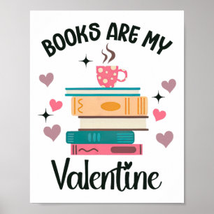 Poster Les livres sont ma librairie de la Saint-Valentin