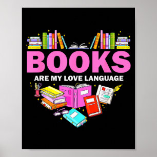 Poster Les livres sont mon langage d'amour Lectrice amour