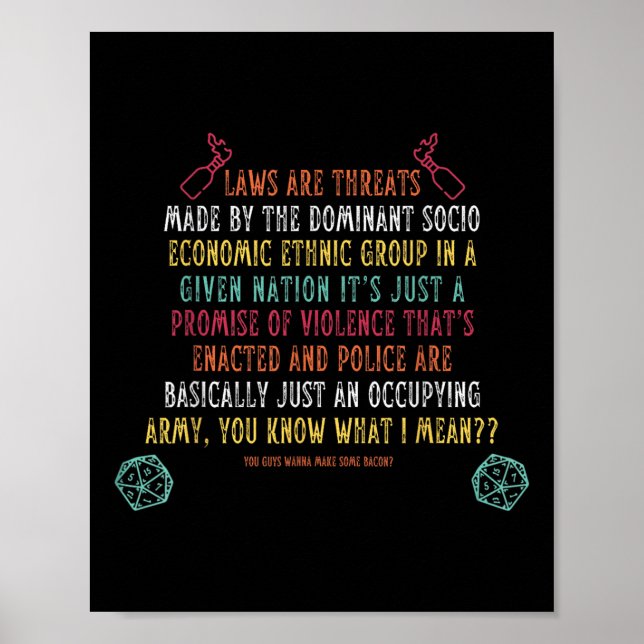 Poster Les Lois Sont Des Menaces Faites Par Le Socio Econ (Devant)