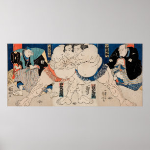Poster Les lutteurs de sumo, 1814 - Utagawa Kuniyoshi