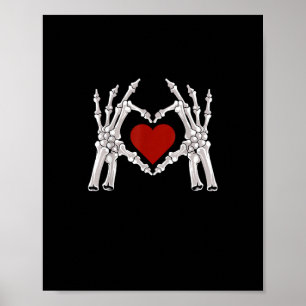 Poster Les Mains De Squelette Forment Un Coeur Au Coeur R