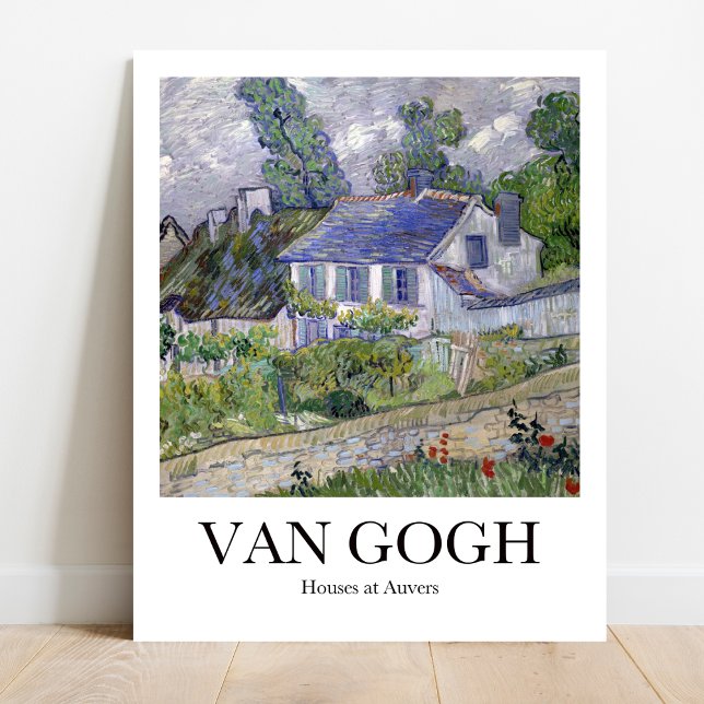 Poster Les maisons de Vincent van Gogh à Auvers (Own a Van Gogh: "Houses at Auvers." Vibrant colors, museum-quality)