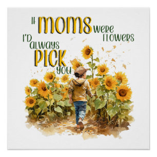 Poster les mamans étaient des fleurs
