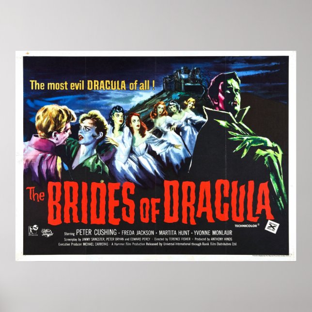 Poster Les mariées du film Dracula (Devant)