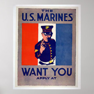 Poster Les MARINES AMÉRICAINES vous veulent