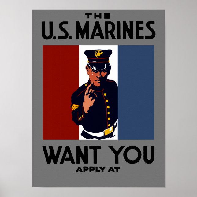 Poster Les Marines des États-Unis vous veulent — Première (Devant)