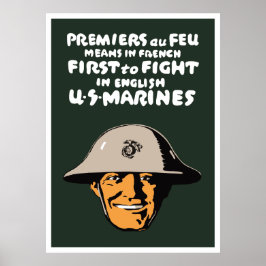 Poster Les Marines US - Le Premier À Se Battre