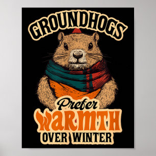 Poster Les marmottes préfèrent la chaleur à février confo