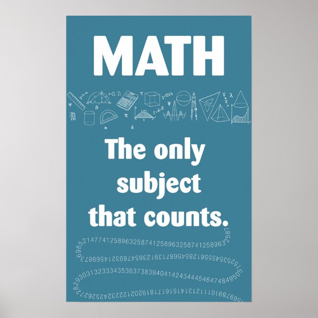 Poster Les maths ne comptent que le sujet. (Devant)